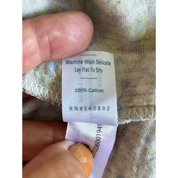 Marine Layer Mini Dress Size Medium Cotton Gauze Tiered Puffy Sleeves Floral - Picture 10 of 10